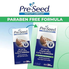 PRE SEED fertility lubricant paraben free formula box with baby photo for couples trying to conceive fertility friendly lubricant