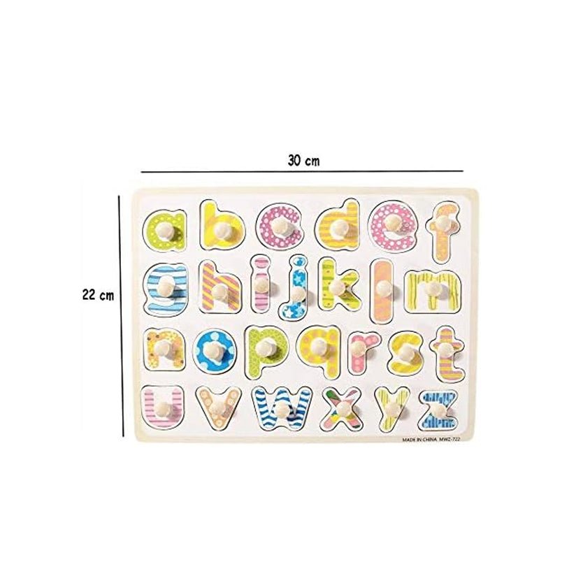 Huitich preschool alphabet puzzle with pegs featuring colorful letters on a wooden board