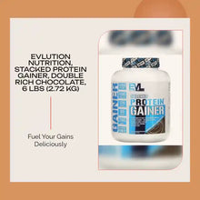 EVLution Nutrition, Stacked Protein Gainer, Double Rich Chocolate, 6 lbs (2.72 kg) by@Outfy