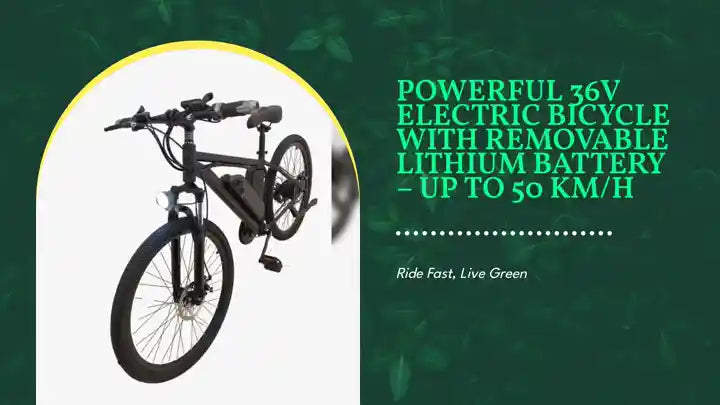 Powerful 36V Electric Bicycle with Removable Lithium Battery &ndash; Up to 50 km/h by@Outfy
