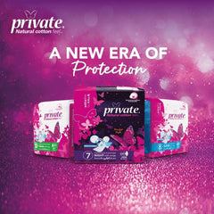 Private brand maxi night sanitary pads UAE packaging trio on pink glitter background with butterflies and cotton feel