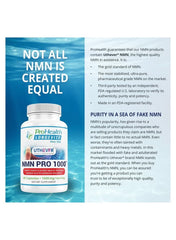 ProHealth NMN supplement 1000mg in a white bottle with 60 capsules for boosting longevity