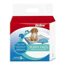 Bioline puppy pads pack with dog photo, red-blue box and 45x33cm, 50 pads