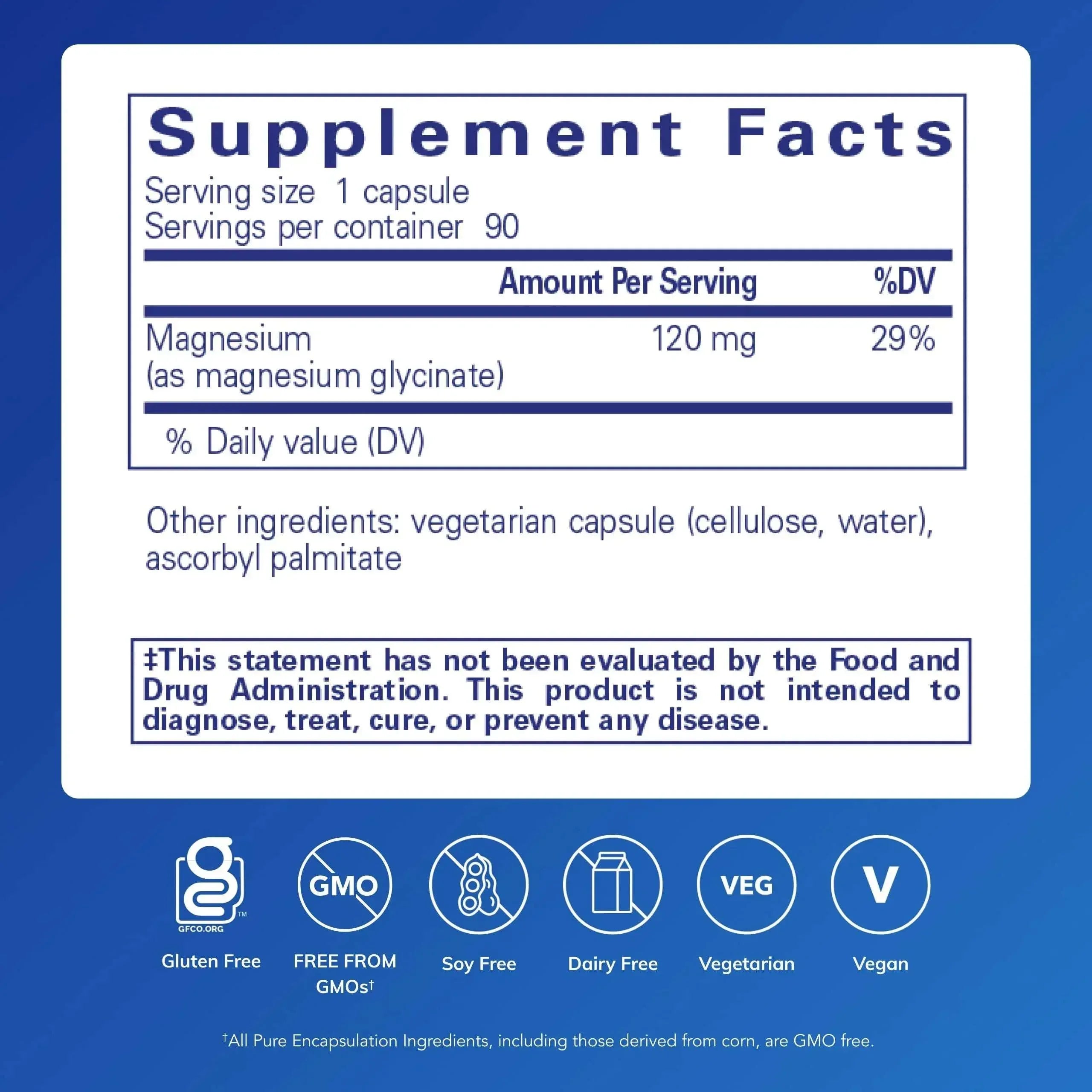 Pure Encapsulations Magnesium Glycinate – 90 Veggie Capsules - Mumzar