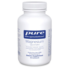Pure Encapsulations magnesium glycinate capsules white bottle 90 count dietary supplement for muscle and nervous support