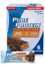 Gluten-free chocolate peanut butter protein bar value pack box, 6 count