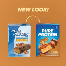 Two Pure Protein bar boxes, chocolate salted caramel flavor, 6 bars each
