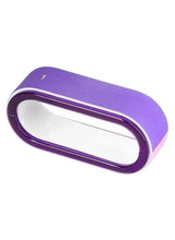Purple oval nail buffer block in closed case with oval cutout