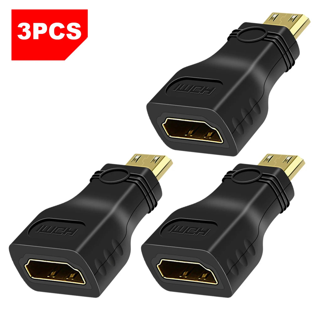 Three-pack Mumzar mini HDMI to HDMI adapter for connecting devices easily