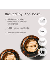 AHCC 750 mg immune supplement in a bottle with capsules showcasing research-backed benefits