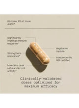 AHCC immune support vegetarian capsules infographic with single capsule illustration