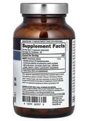 Quality of Life AHCC immune support supplement in a brown bottle with supplement facts label