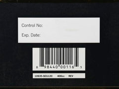 Qunol CoQ10 100mg softgels packaging barcode label with Control No and Exp Date fields