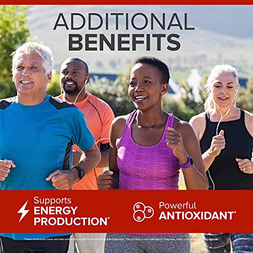 Active adults jogging outdoors with Qunol CoQ10 100mg softgels benefits energy production and antioxidant support