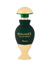 Rasasi Romance Eau de Parfum 45ml in a stylish green and gold bottle for exquisite fragrance