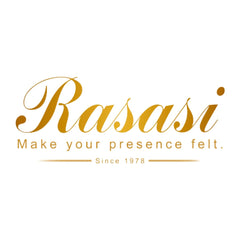 Rasasi brand logo with tagline Make your presence felt showcasing Rasasi Shuhrah for Men perfume