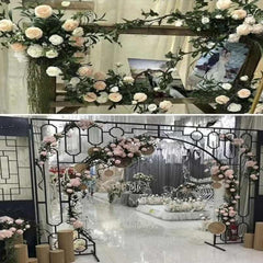 Huitich real touch white rose bouquet used in elegant artificial flower wedding decorations