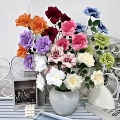Huitich realistic artificial purple flowers mixed with colorful blooms in decorative white vases