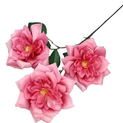 Huitich realistic artificial purple flowers with detailed petals and green leaves on stem