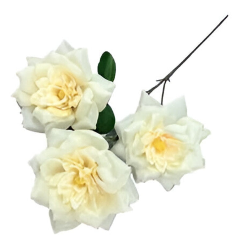 Huitich artificial flowers in white with cream centers and green leaves realistic artificial purple flowers