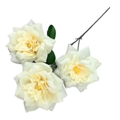 Huitich artificial flowers in white with cream centers and green leaves realistic artificial purple flowers