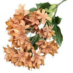 Huitich artificial flora realistic orange rose bouquet for wedding with green leaves