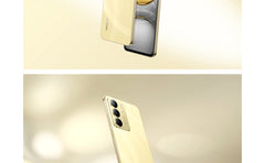 realme C75 smartphone UAE Gold glossy back with triple camera module and slim metal frame