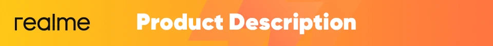 realme Product Description banner orange gradient with realme logo for realme C75 smartphone UAE