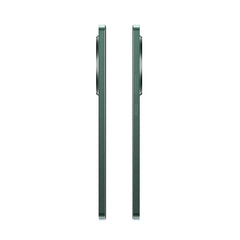 Side profile of green used OPPO Realme 12 4G smartphone showing slim metal frame and camera bump