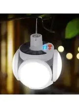 Hanging LED lantern with glowing round light and colored control dots on top