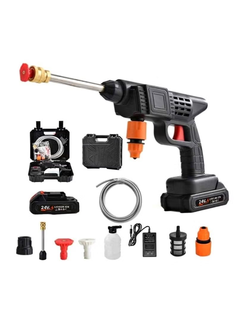 Huitich rechargeable power washer for cars with gun, battery, hose, and multiple cleaning accessories
