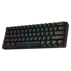 Wireless RGB mechanical keyboard with multicolor backlit keycaps and compact layout