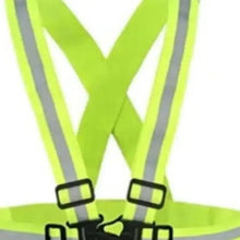 Neon green bicycle strap set with black buckles