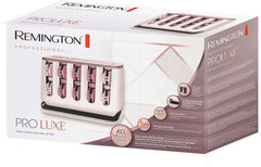 Remington PROluxe heatable hair rollers set with storage base for salon-quality styling at home