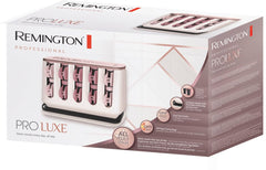 Remington PROluxe heatable hair rollers set with storage base for salon-quality styling at home
