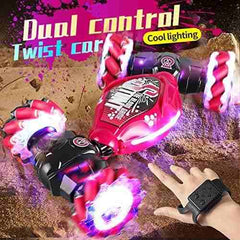 Huitich remote and hand controlled toy car with dual control and cool lighting in red and black