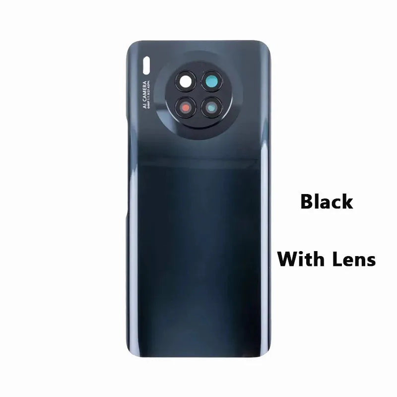 Mumzar black glossy Huawei Honor 50 Lite battery back cover with circular camera lens cutout