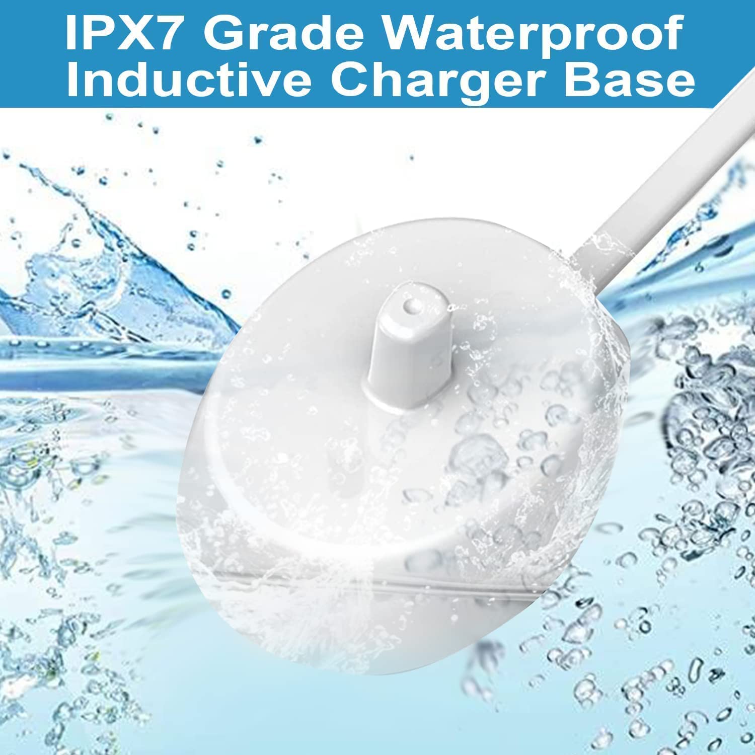 Oral b electric toothbrush charger UK waterproof IPX7 inductive white charging base splashing water