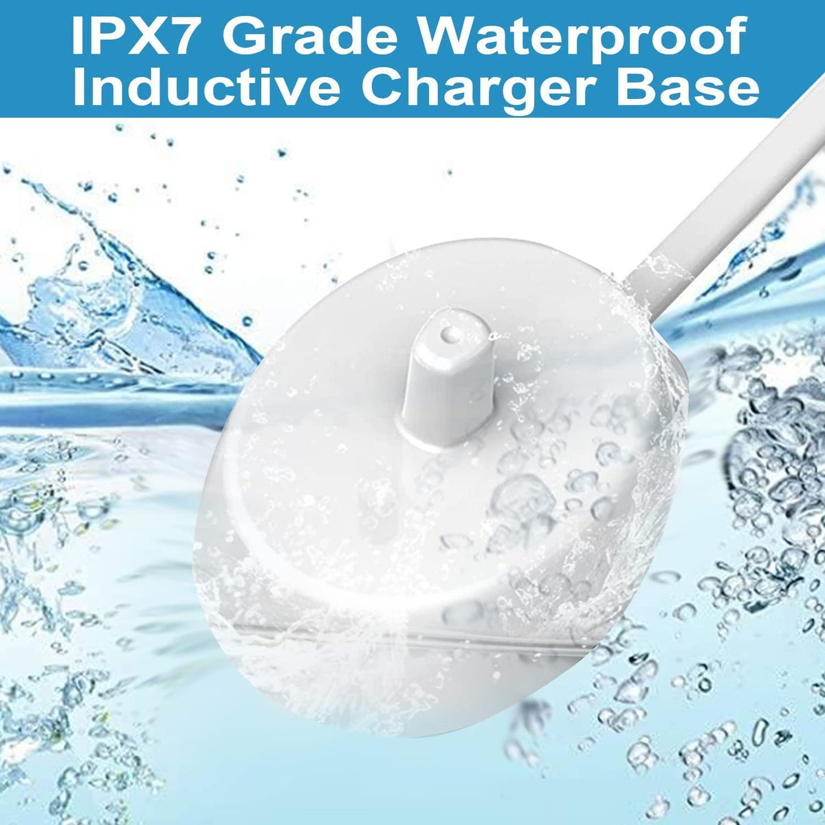 Oral b electric toothbrush charger UK waterproof IPX7 inductive white charging base splashing water