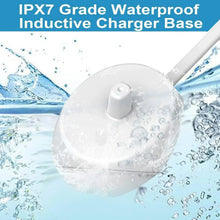 White inductive toothbrush charger base with central charging post