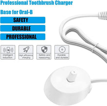 White professional toothbrush charging base with power cord