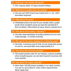 Mumzar FAQ sheet for Samsung Galaxy S20 Ultra battery back cover detailing shipping warranty MOQ and quality