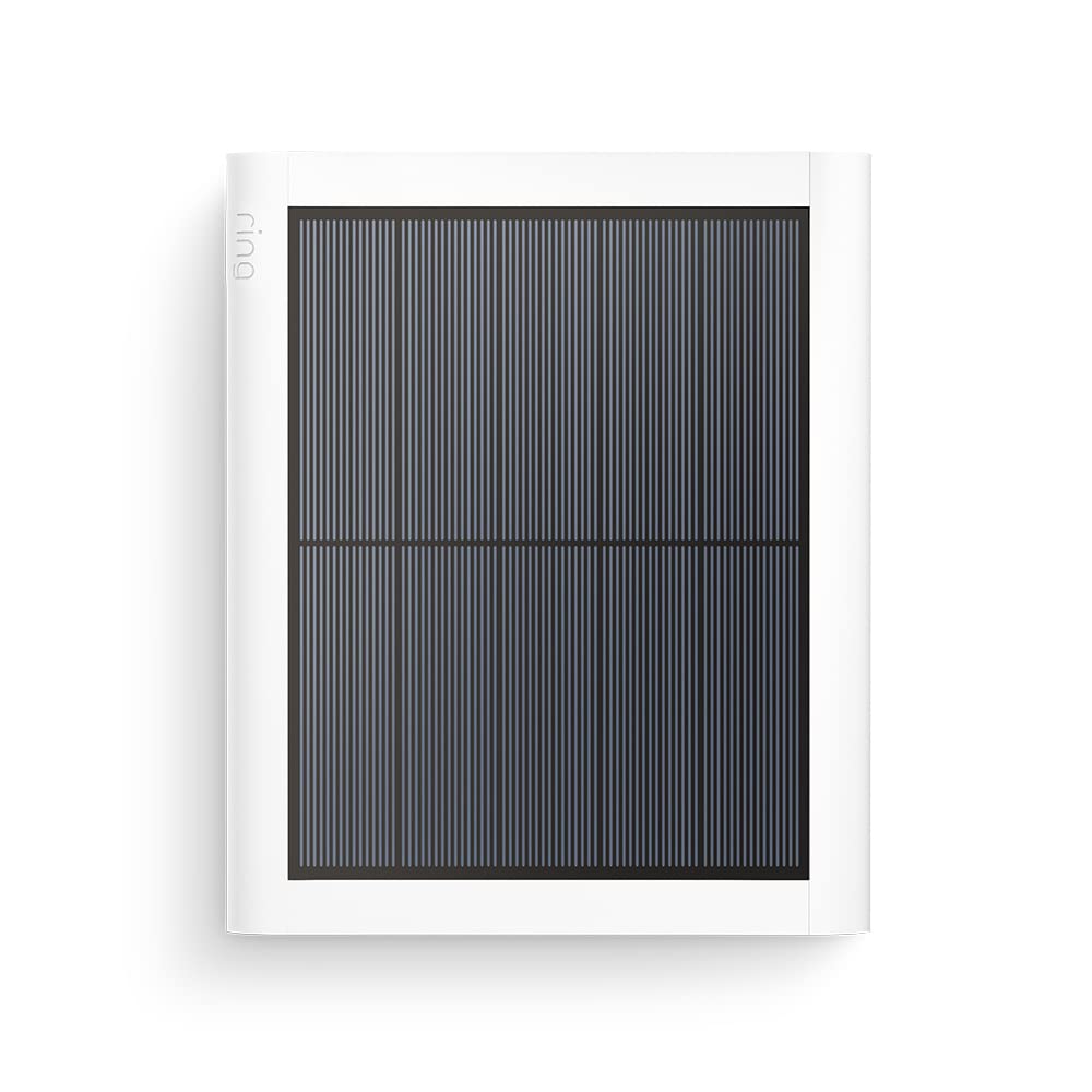 Ring solar panel 2nd generation with sleek white frame and black solar cells for outdoor power