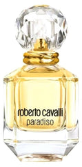 Roberto Cavalli Paradiso EDP 75ml in a luxurious glass bottle with a crystal cap, perfect for elegance