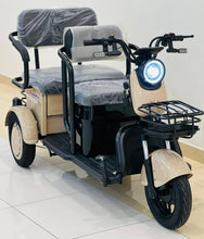 Electric scooter with front headlight, handlebar, and wire cargo basket, seat covered