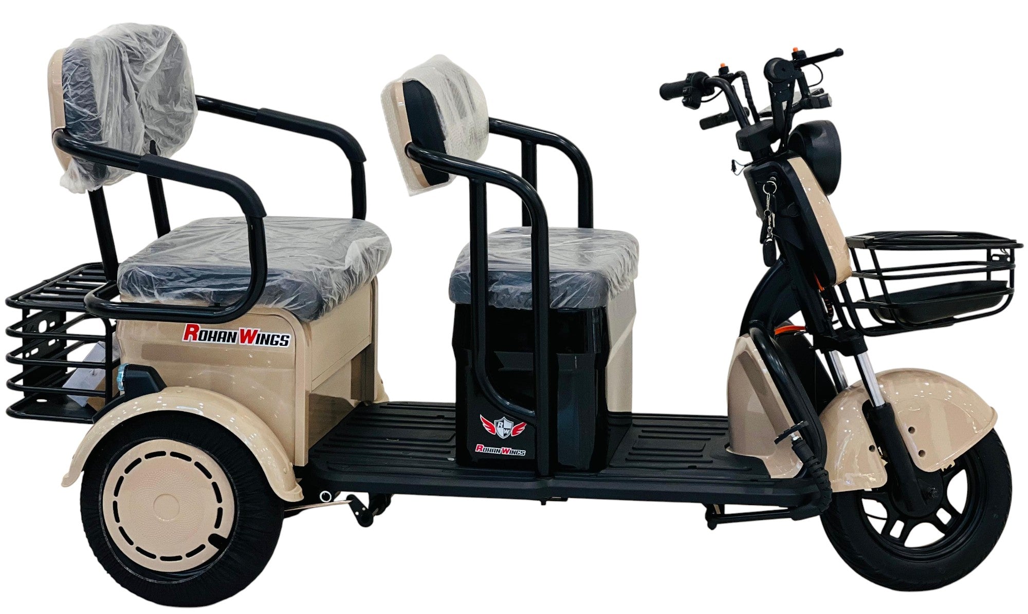 RohaN Wings X7 electric scooter UAE with two seats, storage basket, and modern design for commuters