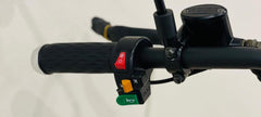 Handlebar controls of RohaN Wings X8 electric scooter UAE featuring throttle and brake buttons