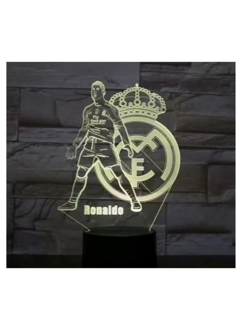 Huitich Ronaldo Shape Spotlight football player night light with Real Madrid emblem glowing
