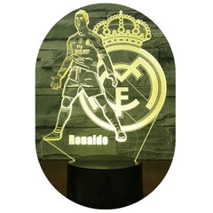 Ronaldo shape spotlight football player night light with Real Madrid logo by Huitich