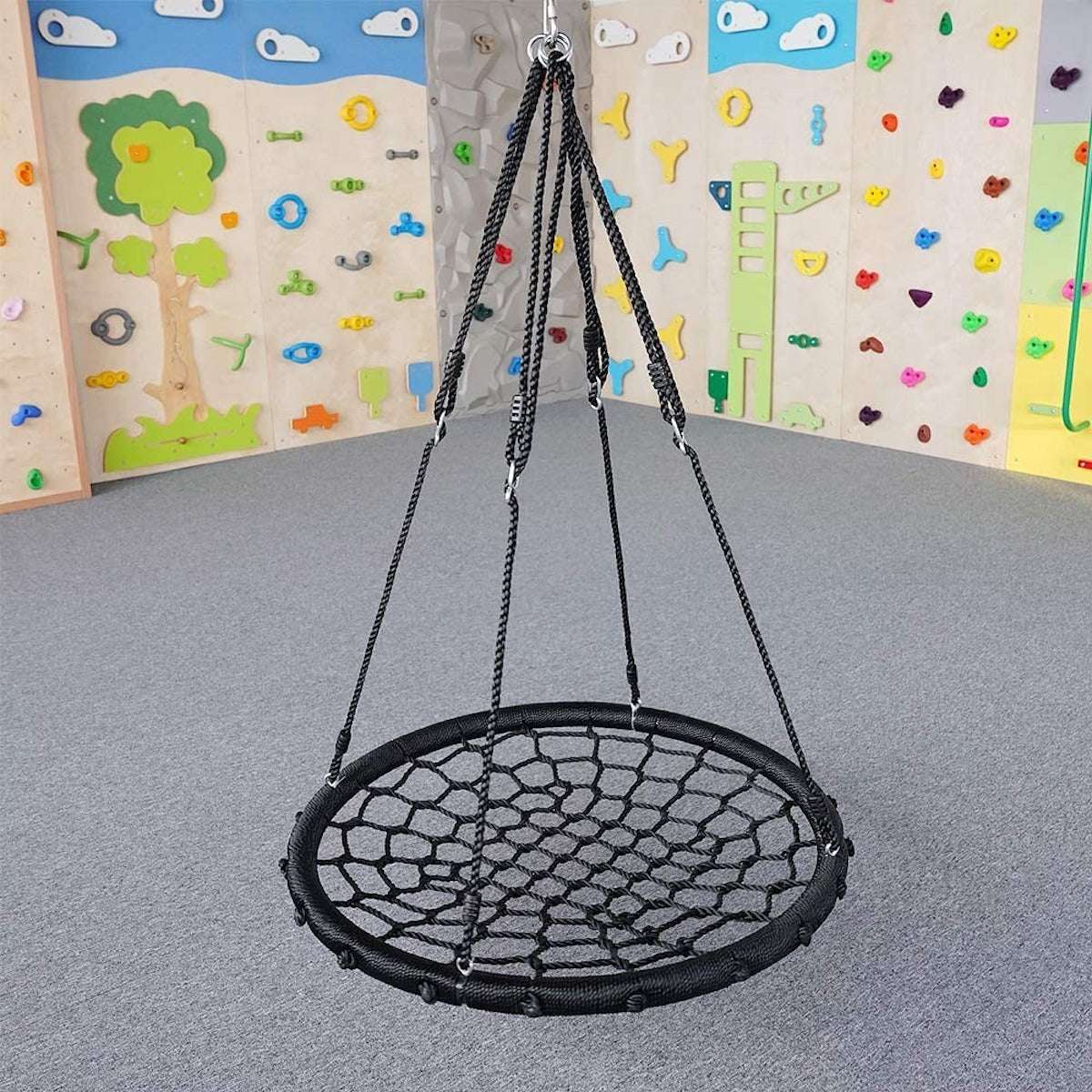 Huitich round outdoor swing seat with durable net design for outdoor fun and relaxation